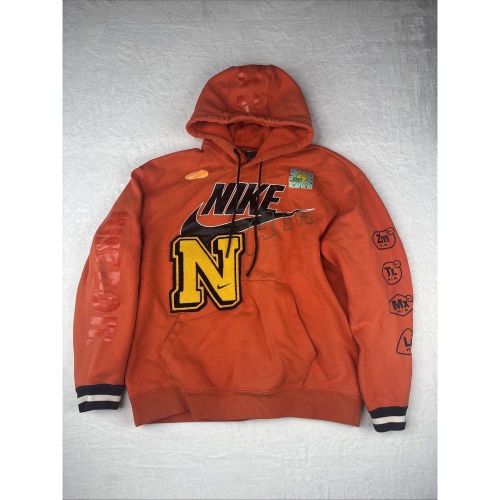 Nike Element Hoodie Sweatshirt Large Orange Heavyweight Logo Tarot Card Sun